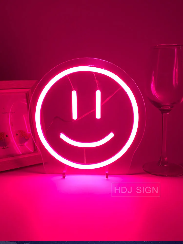 ZPL Smile Neon Sign Decor Led Light For Bar Party Bedroom Gamer Room Decoration Kawaii Room Decor Creative Lamp Night Lights 3d night light