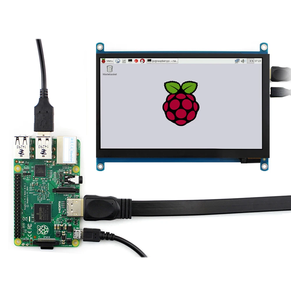 7 дюймовый сенсорный экран Raspberry Pi 4B 1024x600 IPS емкостный ЖК поддерживает различные