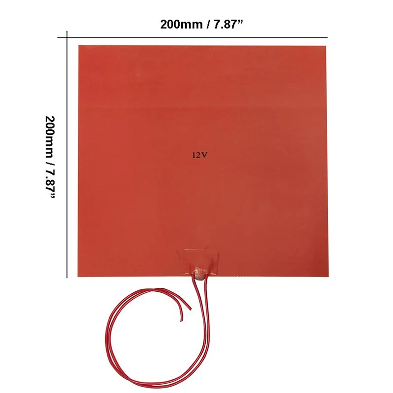  200X200mm 12V 220W Silicone Rubber Heating Heater for 3D Printer Heated BedsHeating Pad3D Printer A