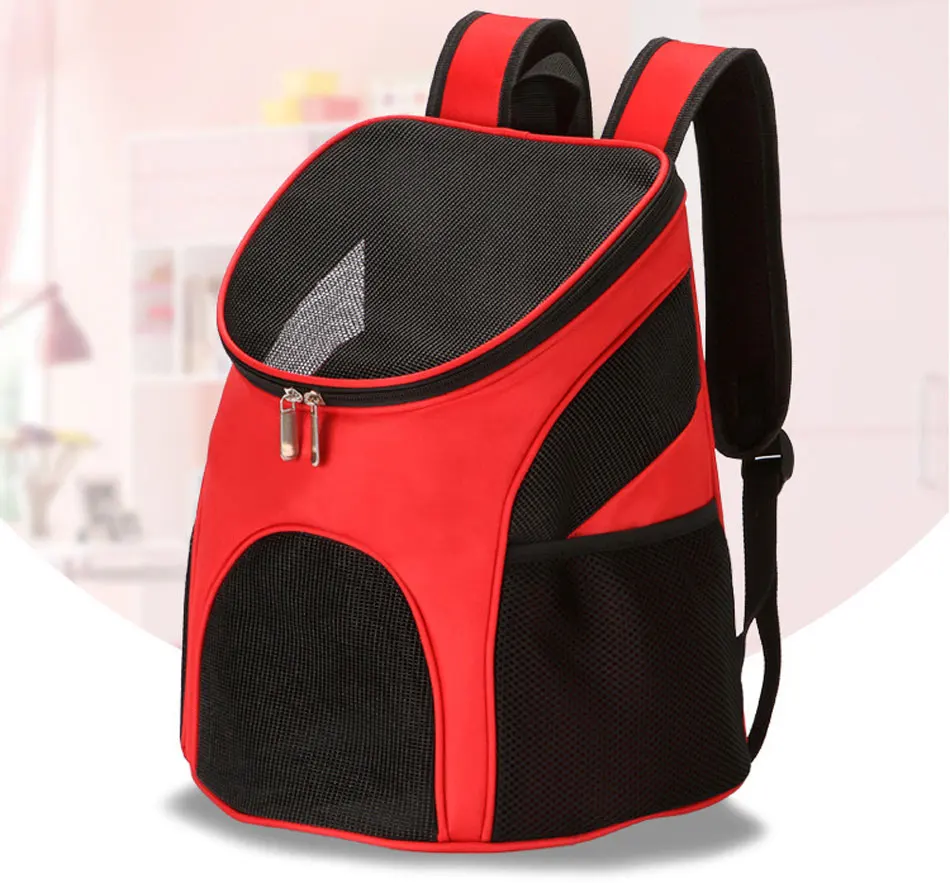 Portable Cat Carrier Dog Pet Backpack Large Space Gridding Breathable Window Travel Pet Puppy Carries Foldable Small Dog Cat Bag-11