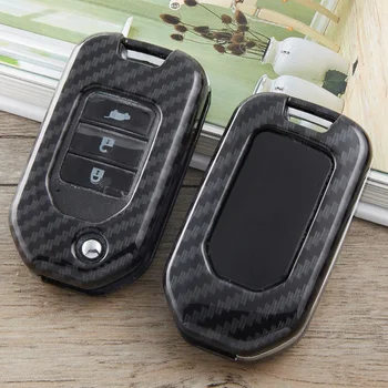 

Remote Key Case Carbon Fiber Covers For Honda Accord For CRV Civic Pilot Jazz Insight Ridgeline Car Styling