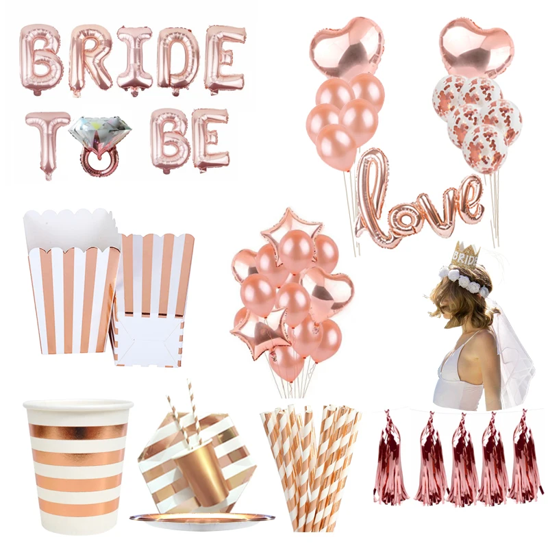 Disposable Bachelorette Hen Party Tableware Bride To Be Team Wedding decoration Bridal Shower Party Favors Decoration Supplies