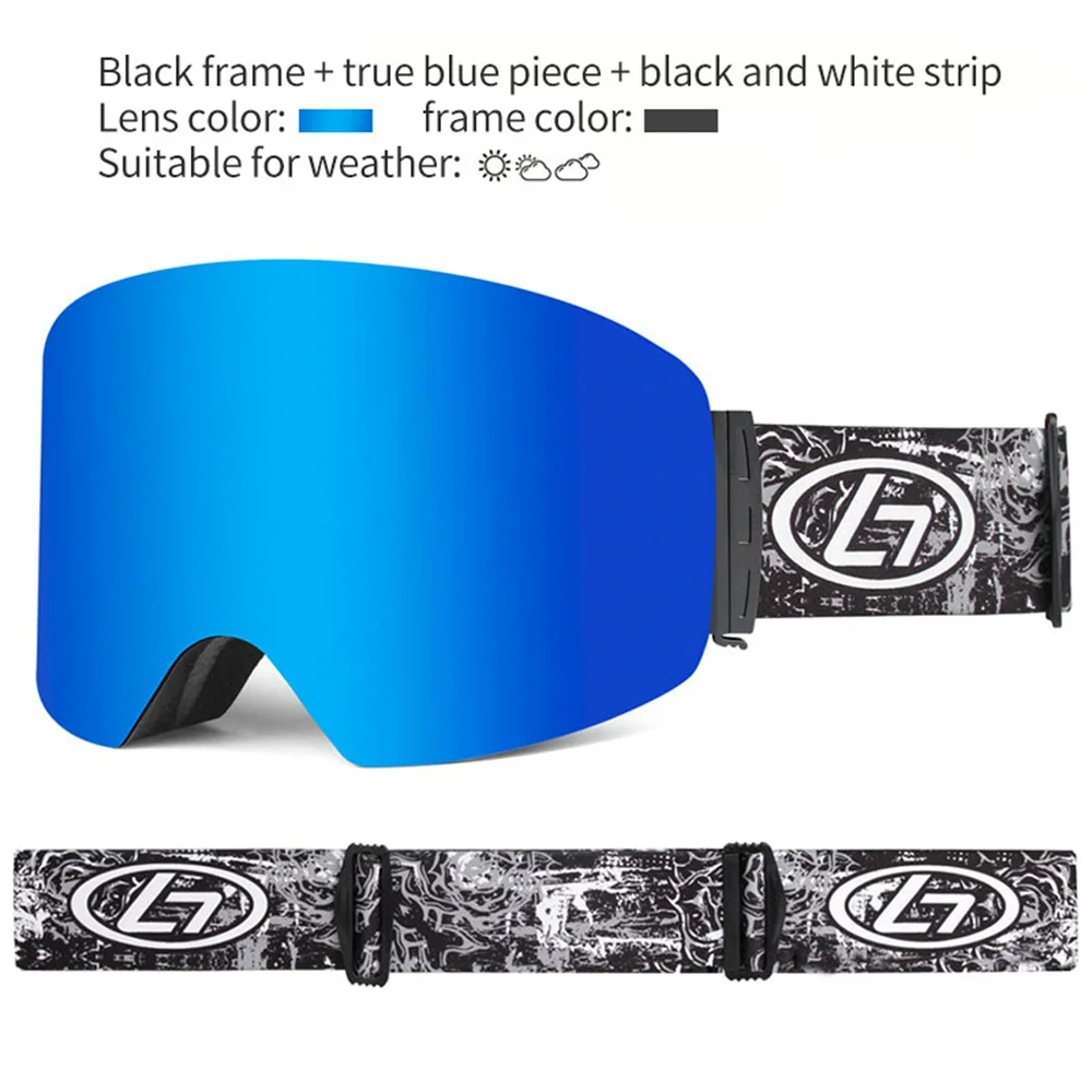 UV400 противотуманные двухслойные лыжные очки с большими линзами, лыжная маска, очки для катания на лыжах, сноуборде, очки для мужчин и женщин - Цвет: B4 with glasses case