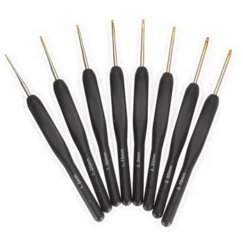 

DHL 200set 8pcs/set DIY Sewing Tools Sweater Metal Crochet Hook Knit Knitting Needle Weave Craft Tip