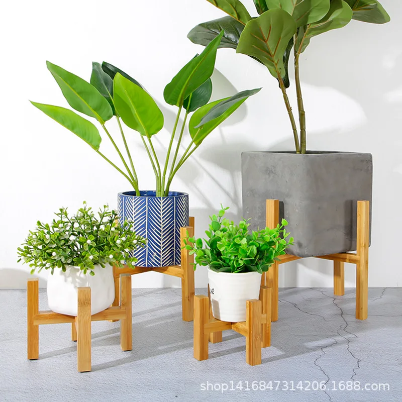 Houten Houder Plant Stand Bonsai Vetplanten Indoor Balkon Tuin Vloer Planken Decor Groothandel Hot|Bloempotten & Bloembakken| -