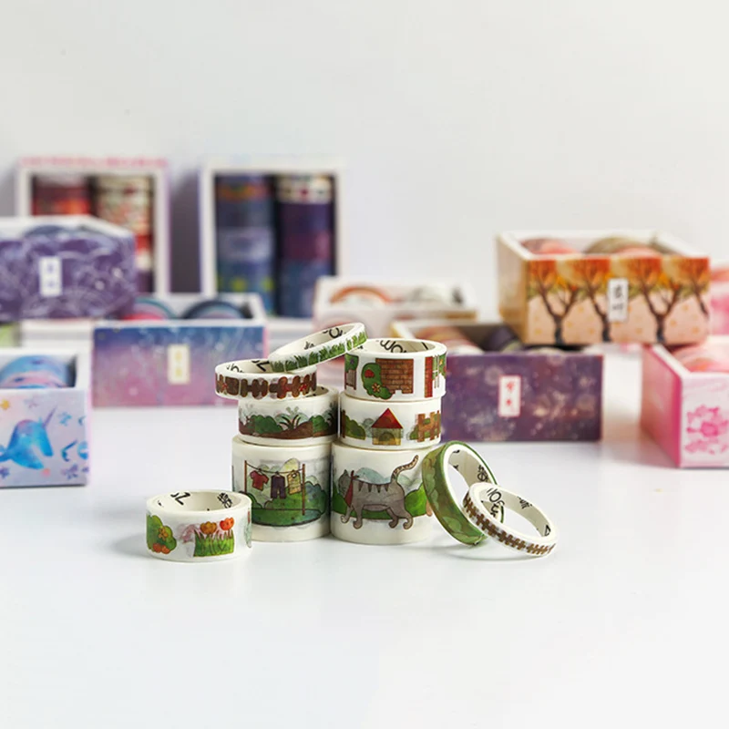10 шт./компл. милый Единорог лента Washi Kawaii Голубой океан декоративная клейкая