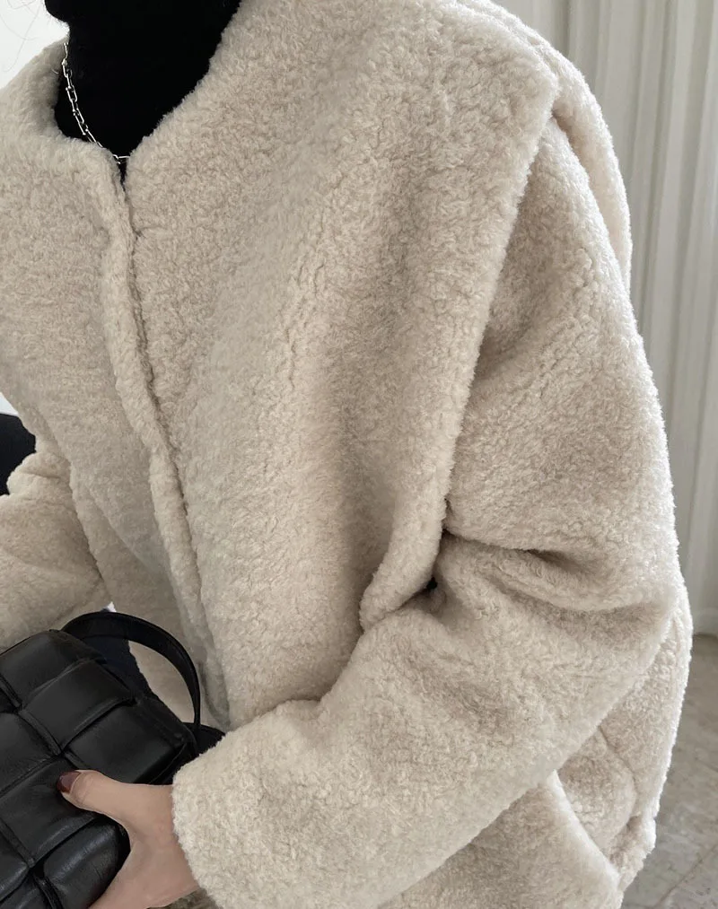 long black puffer coat ZURICHOUSE High Quality Plush Coats Women Winter Furry Faux Fur Overcoat Female Fashion Loose Warm Artificial Lamb Wool Jacket waterproof parka