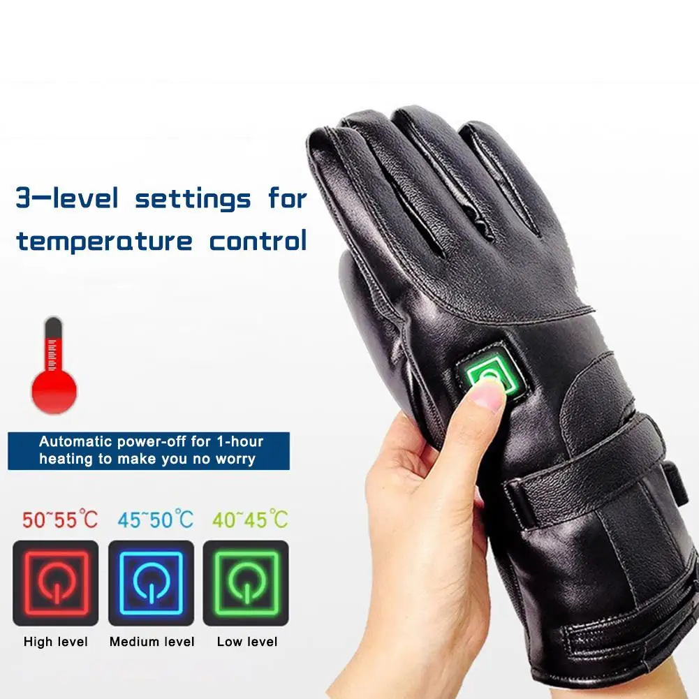 Men Women Rechargeable Electric Warm Heated Gloves Battery Powered Heat Gloves Winter Sport Heated Gloves for Climbing Skiing