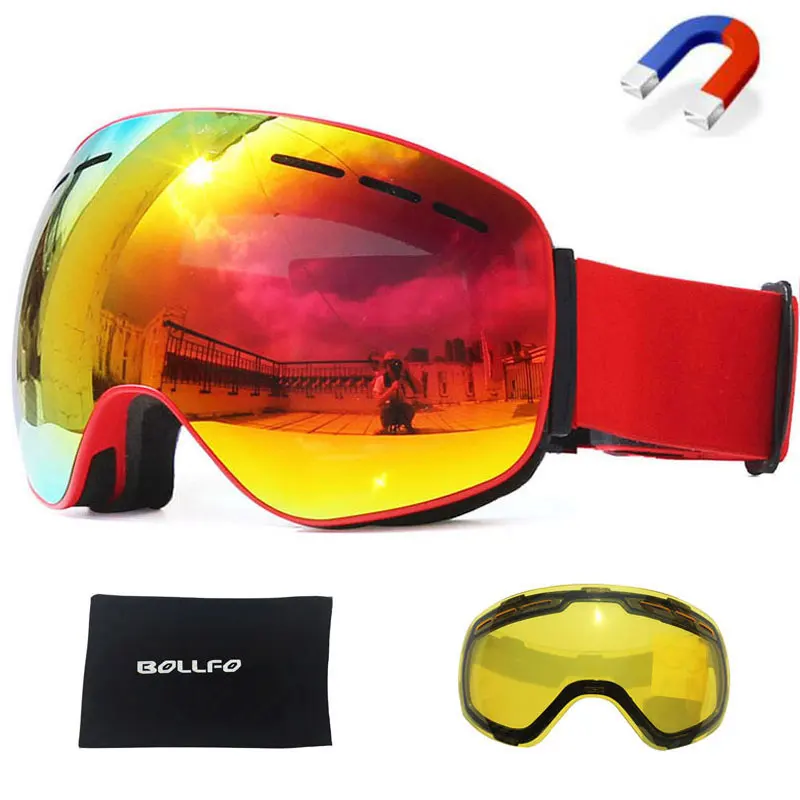 Men Women Ski Goggles with Double Layers Lens Skiing Anti fog