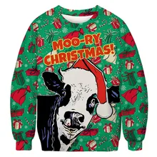 Уродливый Рождественский свитер с 3D принтом, Забавный Рождественский пуловер, толстовка с капюшоном, свитер для мужчин и женщин для праздников и вечеринок, осенние свитера, джемперы, топы