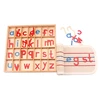Montessori Language Toys English Alphabet Blanket Wooden Movable Alphabet Red & Blue with Mat 26Pcs Alphabets Toys for Children 3