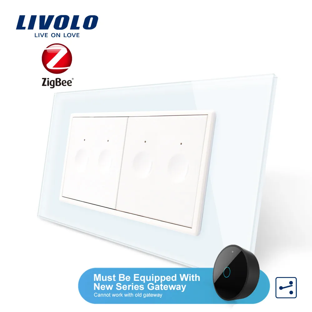 

Livolo US/AU Standard New SeriesWall Smart wifi app,double 2Gang 2Way zigbee Touch, aleax,google home ,plastic key,without logo