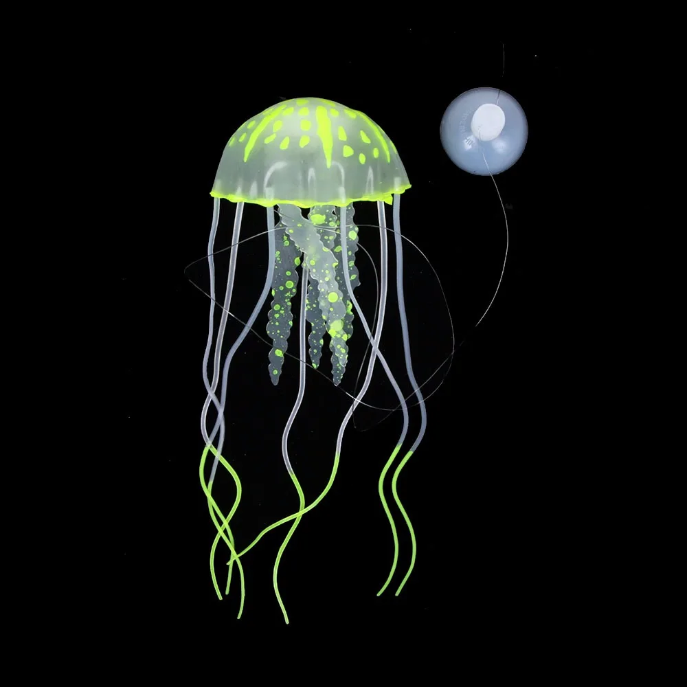 1 шт., светящиеся лунные медузы, аквариумный декор, искусственные медузы, украшение для аквариума, безвредное для всех рыб, как для свежей, так и для соли - Цвет: 14cm yellow