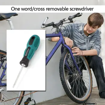 

Cross/Straight Double Head Hand Screwdriver Coated with Matt Chrome and Black Nickel Bit Insulation Manual Screwdriver