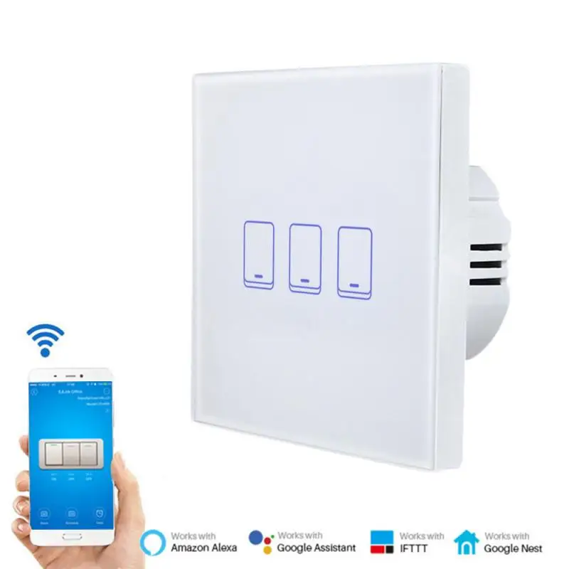Умный выключатель с граффити для дома умный голосовым управлением Wi-Fi сенсорной