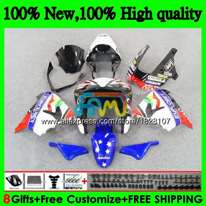 Тюнинг-пакет для KAWASAKI ZX900 ZX9 EUROBET Синий R ZX 9R 900CC ZX 9 R 900 29BS. 6 ZX-9R ZX9R 98 99 00 01 1998 1999 2000 2001 обтекатель