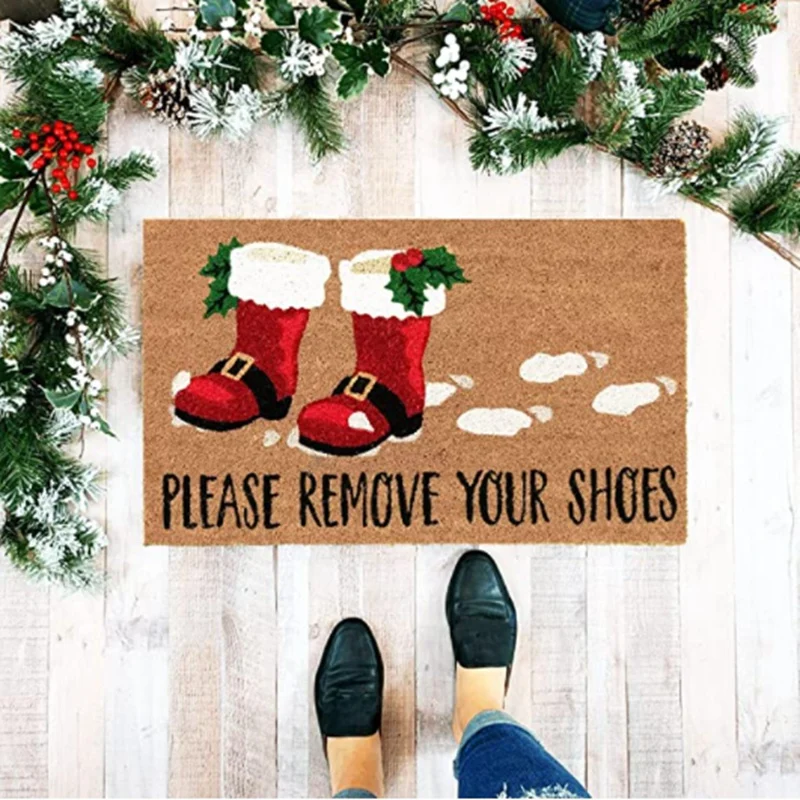 Doormat Indoor Entrance Christmas Doormats Boots Welcome Home Carpet Front Door Mat Decorations Bathroom Rug | Дом и сад