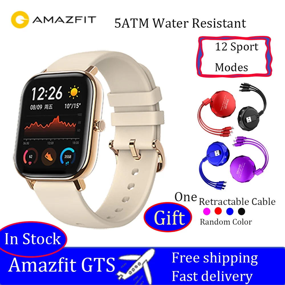 Глобальная версия Amazfit GTS Смарт-часы 5ATM водонепроницаемые спортивные часы для плавания 14 дней батарея контроль музыки без налога и