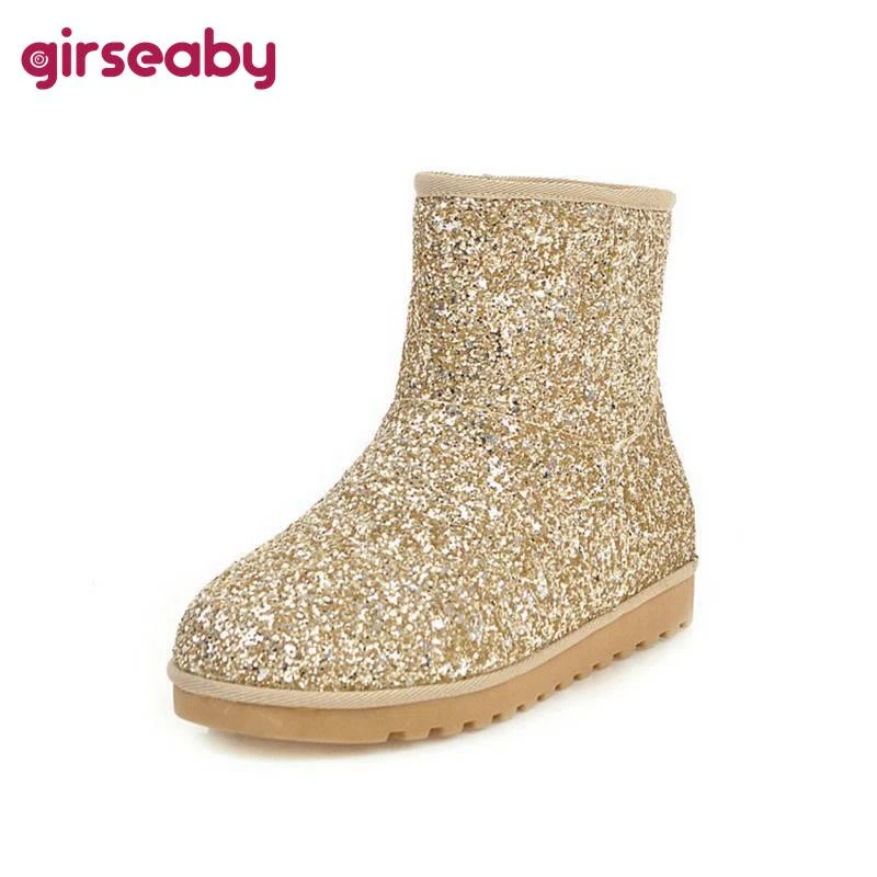 glitter flat boots