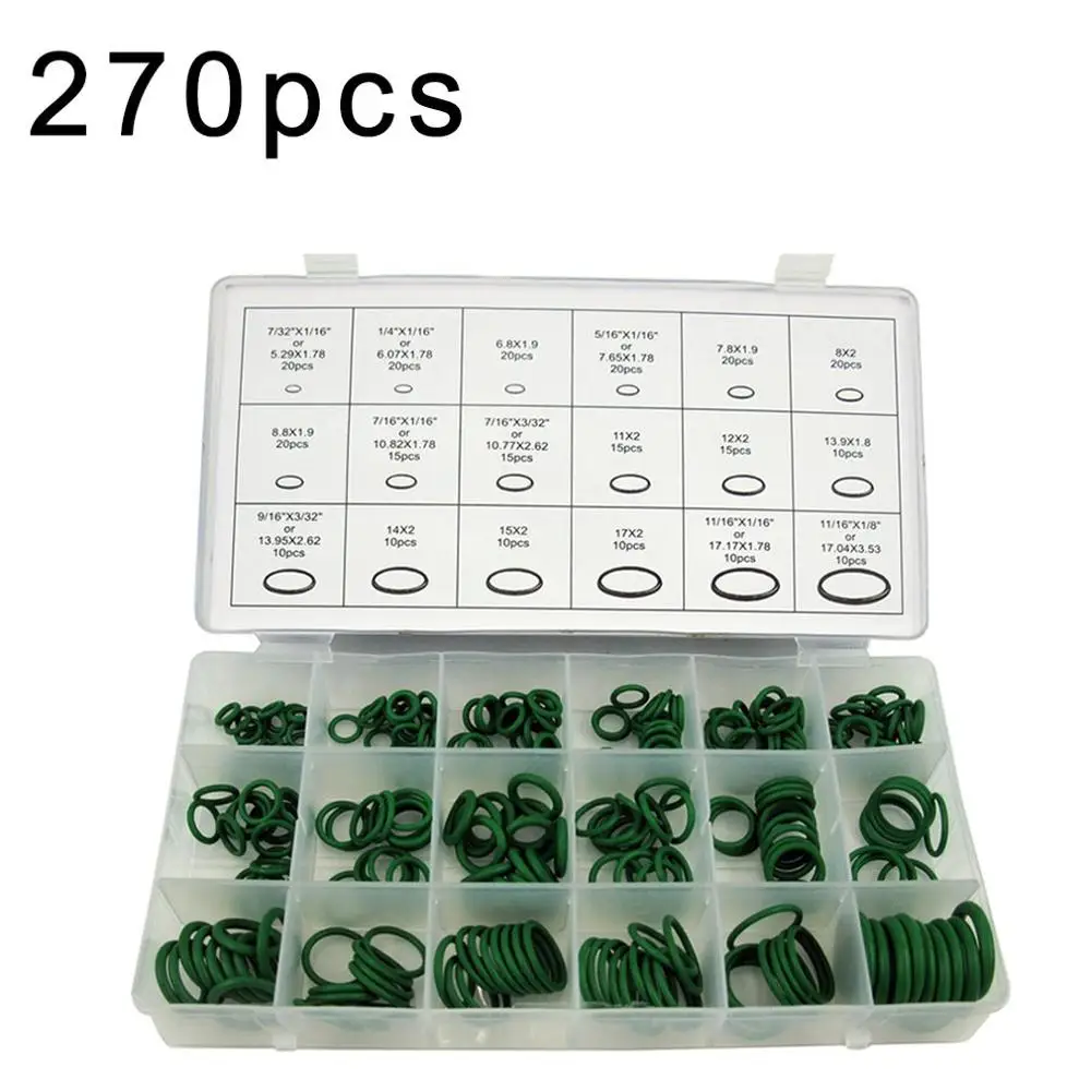 270 Pcs O Ring Repair Box Set Auto Air Conditioning Rings Set