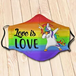 Love Unicorn Fabric Face Mask 3D printed masks Halloween party masks Unisex Adult child size Fun role playing masks