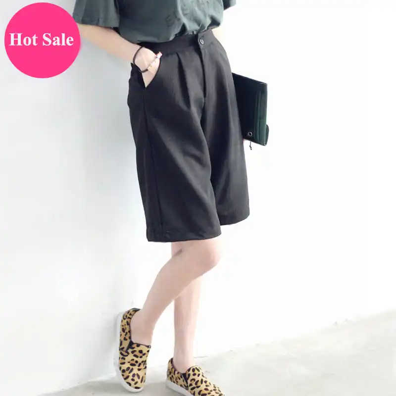 calça larga feminina curta