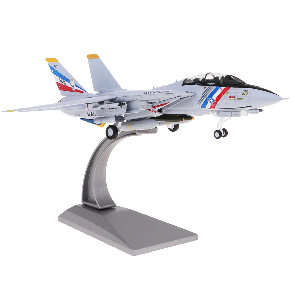 Литая модель самолета 1:100 Американский F-14 Металл 7 5 дюймов офисное украшение |