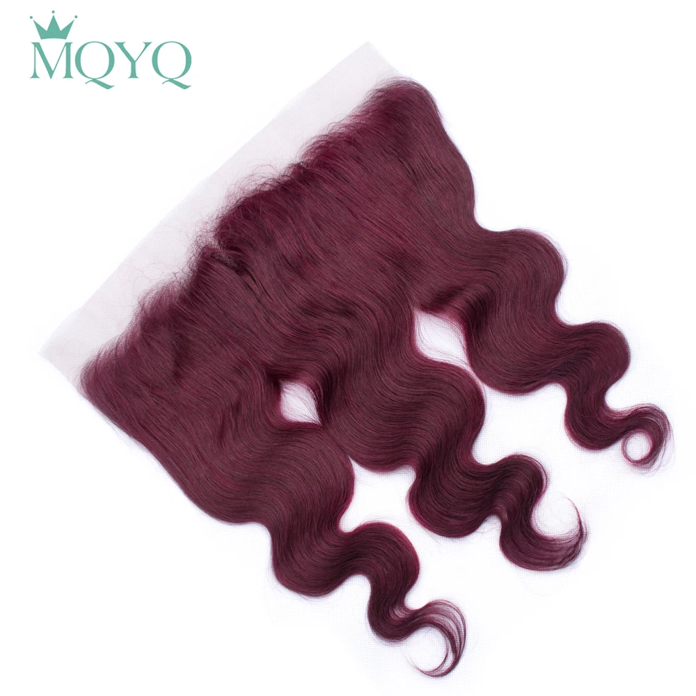 MQYQ, красный цвет, 99J, перуанские волнистые человеческие волосы, 3 пряди, с фронтальной шнуровкой, волосы remy со свободной частью, на шнуровке