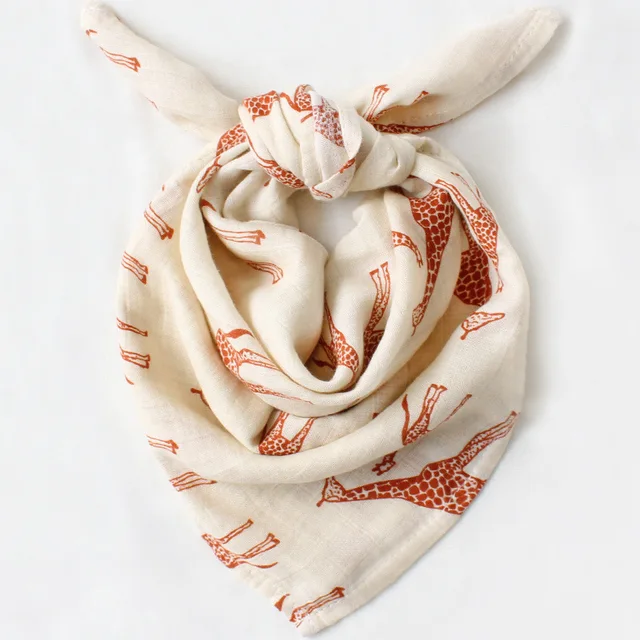 60*60cm Muslin Bamboo Cotton Baby Blanket Baby Newborn Blankets Newborn Swaddle Wrap Burp Cloths Towel Pielucha dropshipping Giraffe