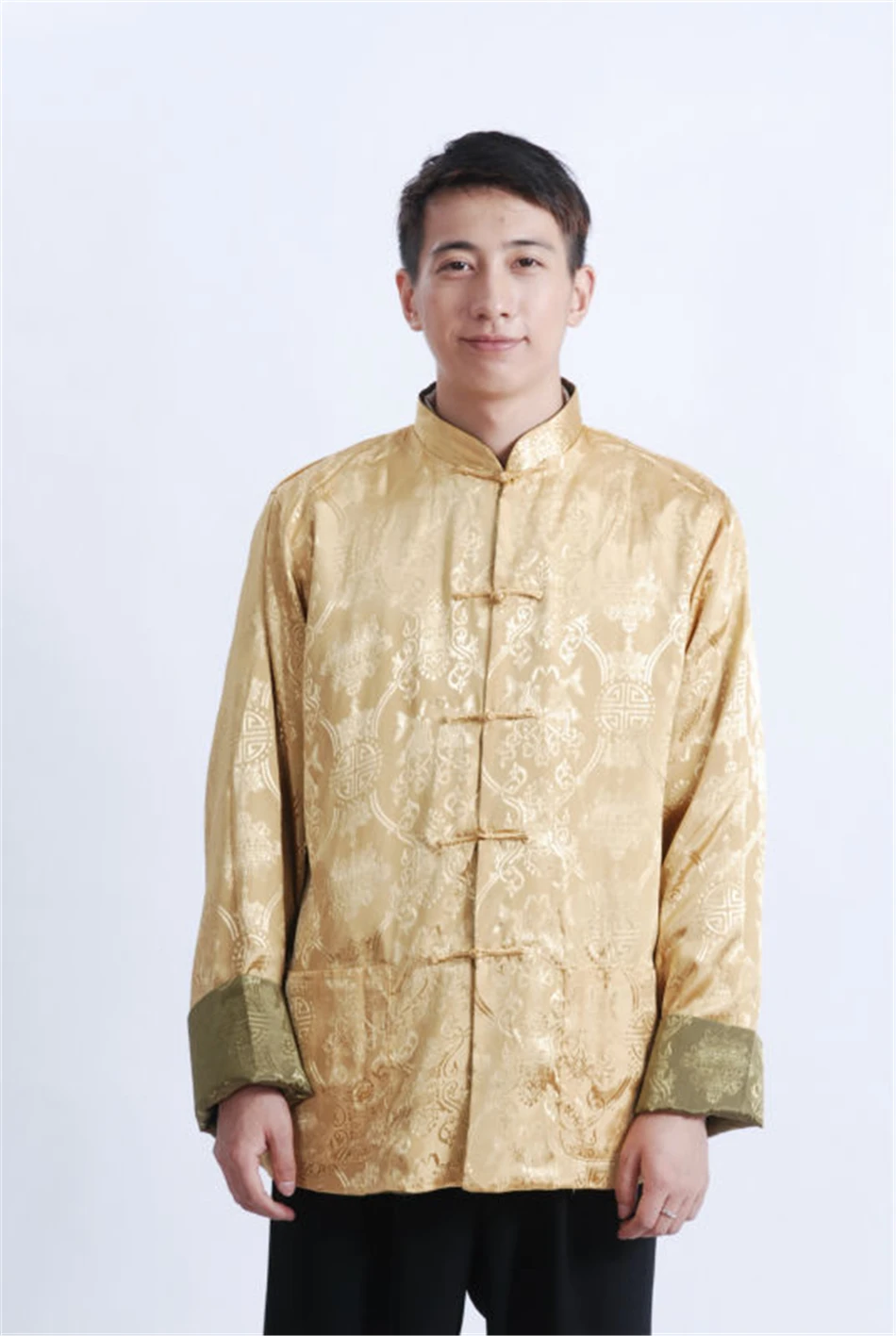 Китайский стиль Тан костюм годен Костюм Дракона Для мужчин традиционный Wu Tang кунг-фу наряды Пальто Двусторонняя одежда