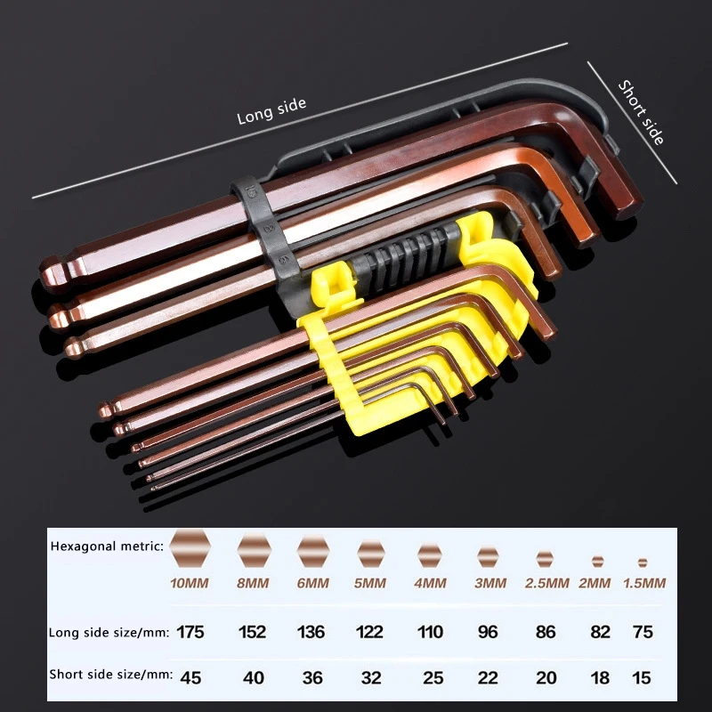 9Pcs Bicycle Wrench Mountain Bike Road Bike Hex Bolt Screw Bicycle Repair Tool