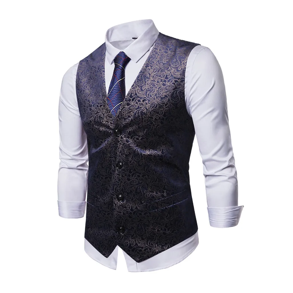 Жилет мужской костюм жилет Slim Fit chalecos para hombre бизнес жаккард colete chaleco d91212