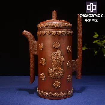 

In Purple Yixing Imitate Old Kettle Old Dark-red Enameled Pottery Teapot Taiwan Backflow One Factory The Cultural Revolution