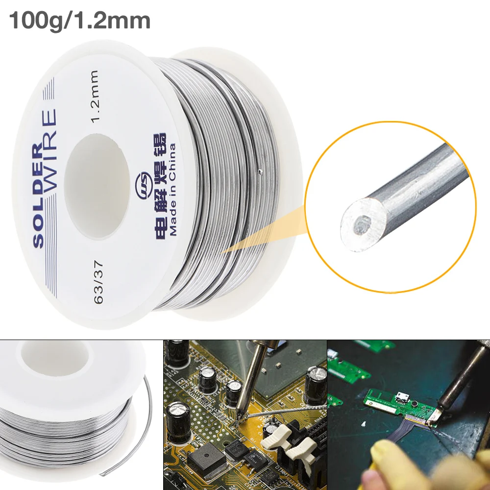 63/37 100g 1.2mm No Clean Rosin Core Solder Tin Wire Reel Lead w/ 2% Flux Low Melting Point for Electric Soldering Iron | Инструменты