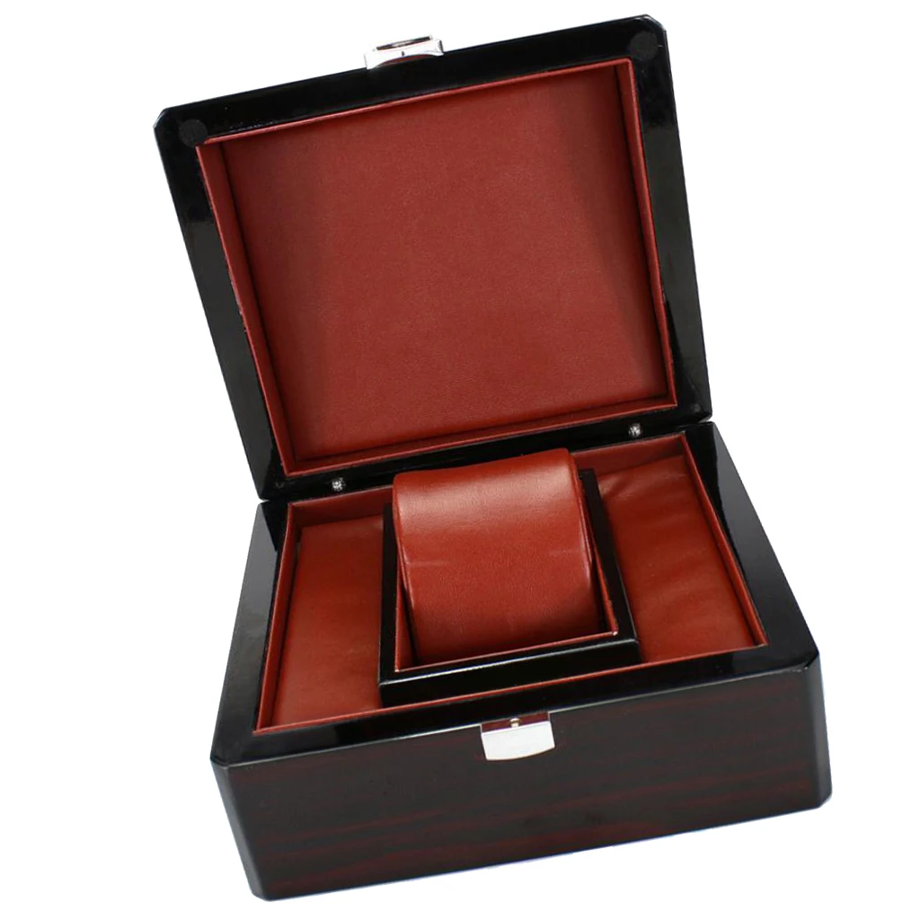 

Luxury Black Wood Watch Display Case Single Slot Storage Box 17 x 15 x 10cm