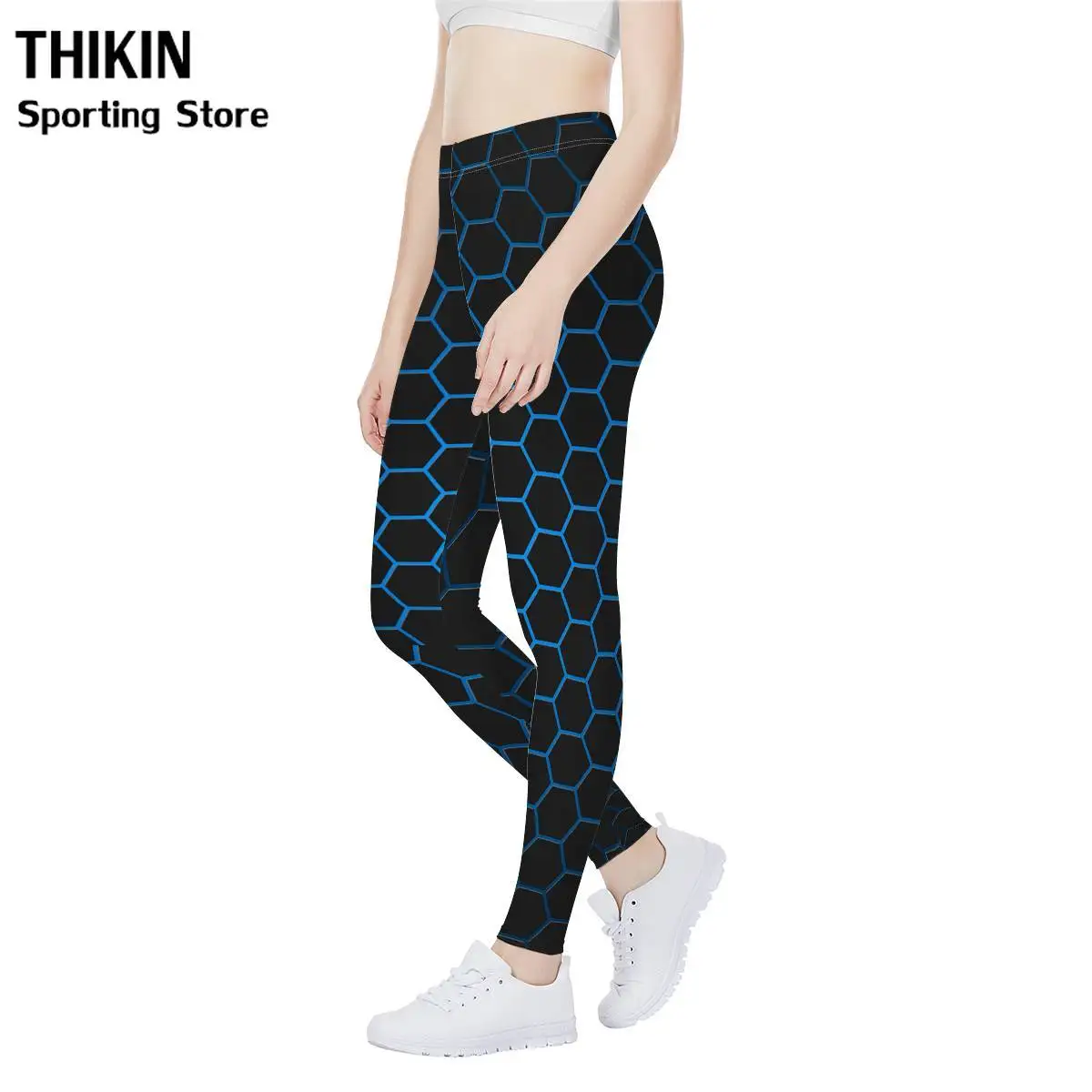 Модные женские бесшовные штаны для йоги с шестигранным узором, супер эластичные спортивные Леггинсы, колготки для спортзала, черные штаны для бега с высокой талией