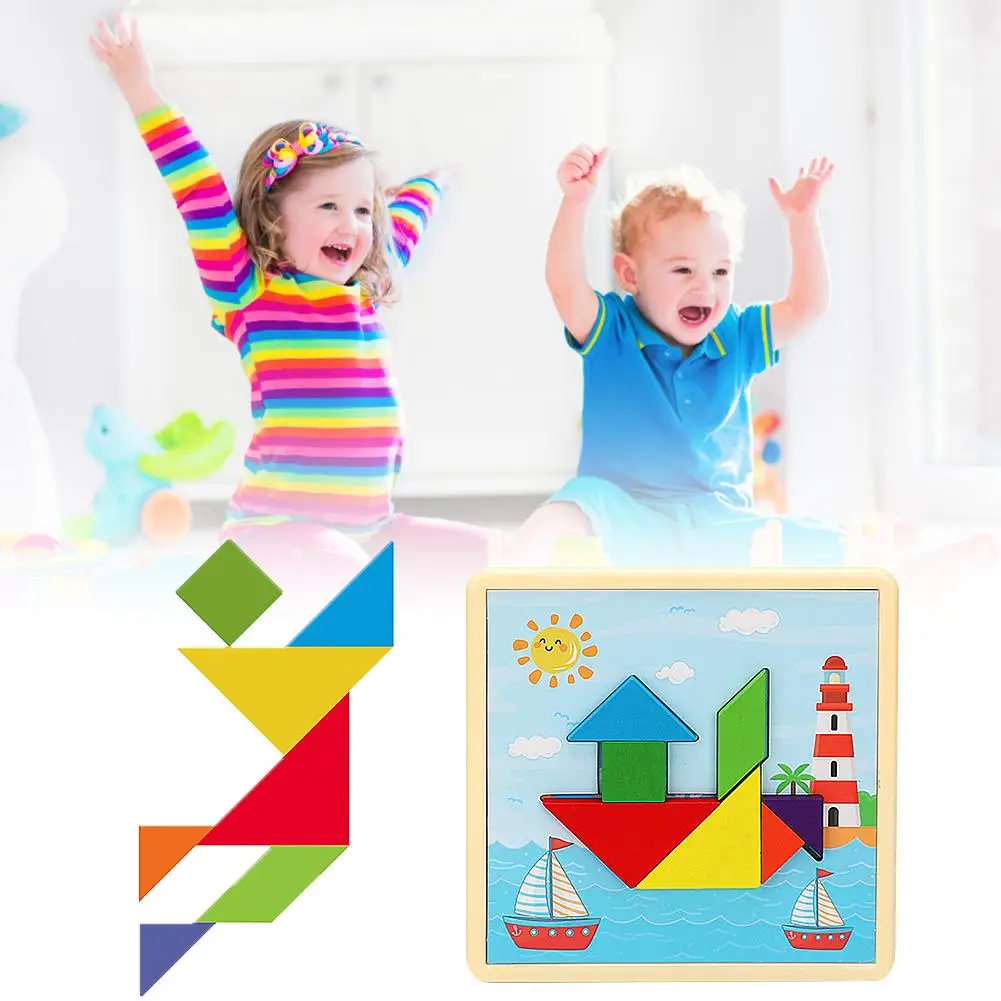 Магнитная 3D Головоломка Tangram игры Монтессори обучения Обучающие Рисование настольные игры игрушка подарок для детей мозги Tease
