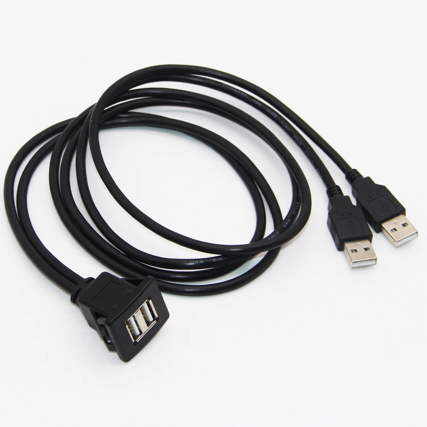 Bochara двойной USB3.0 USB2.0 мужчин и женщин панель скрытого монтажа приборной панели кабель экранированный для автомобиля мотоцикла