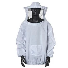 2XL анти пчела костюм белый Пчеловодство защитный костюм куртка пальто с капюшоном Белый дом поставки