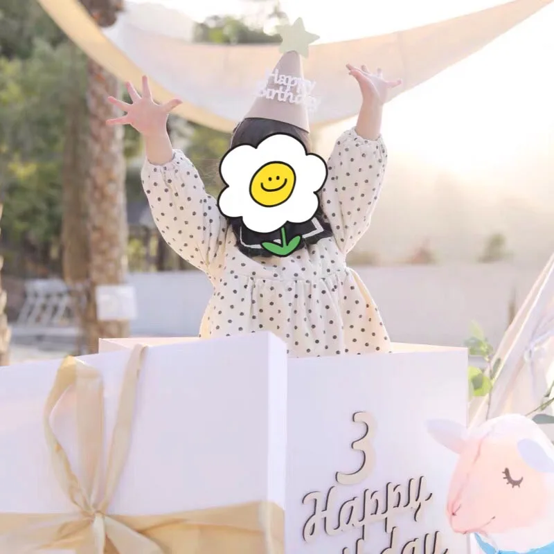 Baby Shower Khaki Happy Birthday Hat Korean Style Party Hat 3 years Aduluts Birthday Caps Kids Headwear 1st 2nd party hat