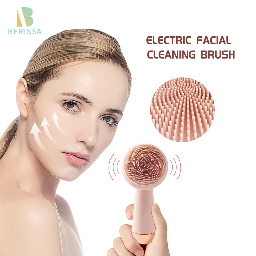 Силиконовая щетка для глубокого очищения лица BS вращающаяся Магнитная Щетка