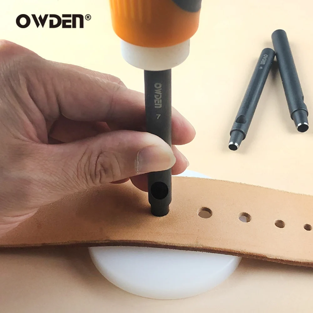 OWDEN 가죽 구멍 펀치 세트, 날카로운 벨트 구멍 펀치, 가죽 공예 벨트 구멍 펀치, 가죽 중공 펀치 도구, 1mm-12mm