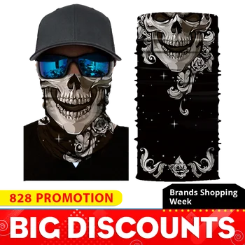 

Motorcycle Mask Balaclava Biker Face Shield Bandana Moto Unisex Skull Face Mask Cycling Seamless Ski Ghost Mask Moto Mascara