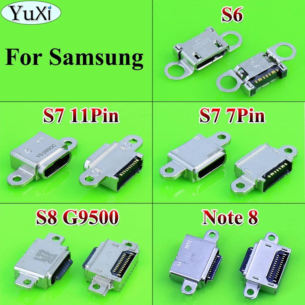 YuXi For Samsung for Galaxy S8 G950 G950F S6 S7 note 8 USB Charging Port Connector Charge Dock Socket Jack | Мобильные телефоны и