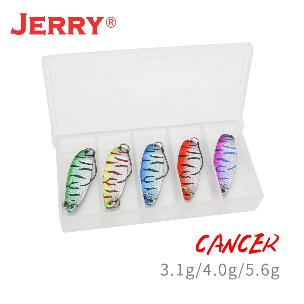 Jerry Cancer Metal Spoon Spinning Fishing Lure Sat Deep Diving Pesca Glitter Trota Persico Bass