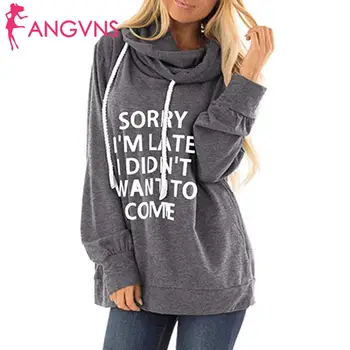 

Women Casual Hooded Neck Long Sleeve Regular Letter Print Loose Spring, Autumn Pullover Hoodies