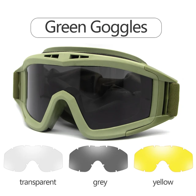 NorthFOX Locust Military Tactical Goggles CS Shooting Goggles Windproof Paintball Glasses Men's Outdoor Sports Camping Hiking Mo Green