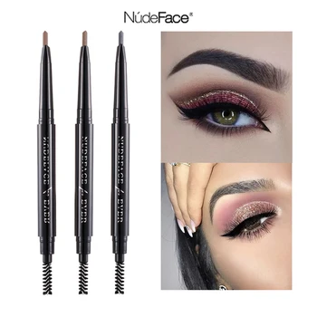 

Women eyebrow pencil Brown beauty slim cosmetics make up Natural Long Lasting Waterproof Paint Tattoo Eyebrow Pencil thin brush