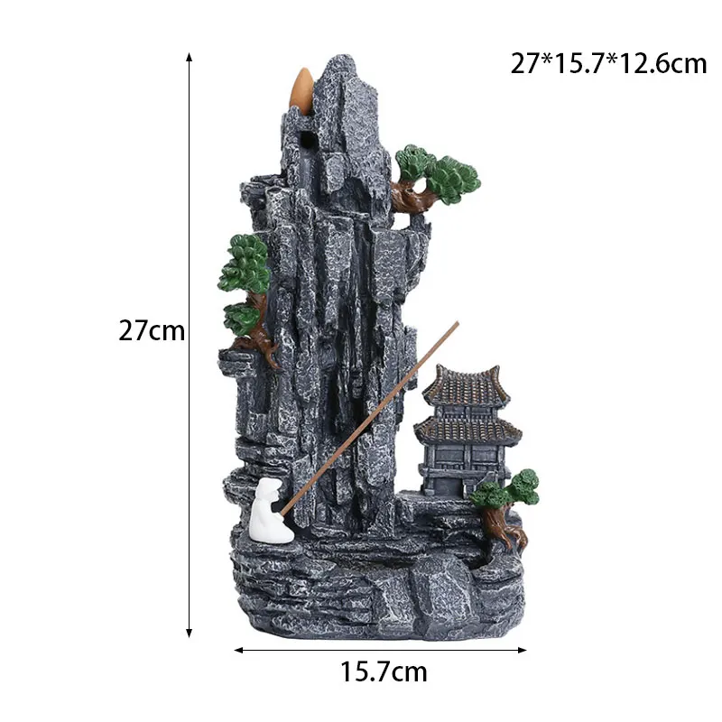 10 шт. благовония+ благовония горелка подарок Изысканные домашние ремесла водопад дым обратного потока украшения кадило держатель горная река смолы