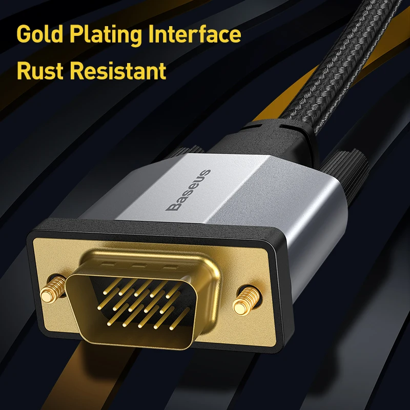 Baseus Кабель VGA 1080P VGA штекер VGA Мужской кабель для проектора телевизионный компьютер 15 Pin кабель для мультимедиа VGA кабель Шнур